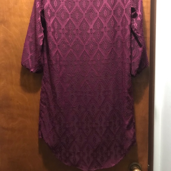 Purple 3/4 sleeve dress - Picture 3 of 4
